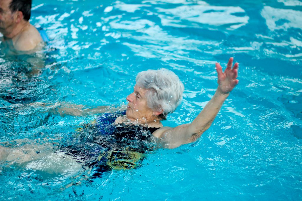 Image of lady aqua jogging in the Physio Pool